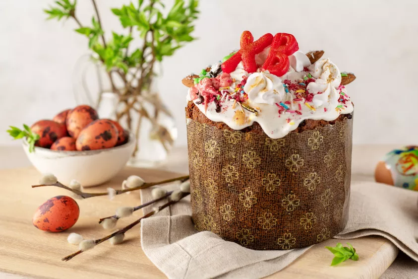 Творожный кулич с изюмом